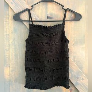 H&M Seersucker Black Tank Top